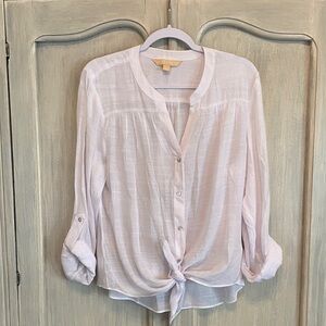 Light Blush Tie-Front Women's Blouse by Michael Kors